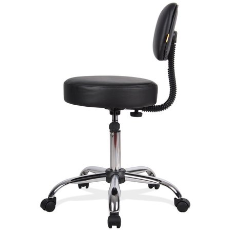 Officesource Medical Stools Medical Stool with Backrest and Polished Chrome Base 345FPABK